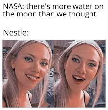 Starting in march 2017, the image has been used as a reaction and an object labeling meme, later also gaining popularity as source material for redraws. Nestle Mars Nasa Scarlett Johansson Catchymemes