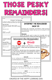 Interpreting The Remainder Interpreting Remainders Middle School Math Lesson Plans Division Word Problems