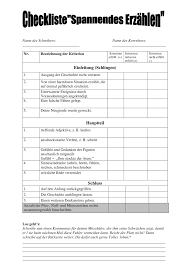 Spannend Erzahlen Klasse 5 Unterrichtsmaterial Im Fach Deutsch In 2020 Erzahlen Checkliste Erste Klasse