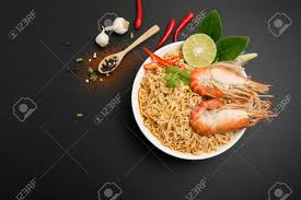 Stars (0.0) write a review. Instant Noodles Spicy Hot And Spicy Shrimp Soup With Thai Spices Put On The Table In The Kitchen Black Background Stock Photo Picture And Royalty Free Image Image 141603679