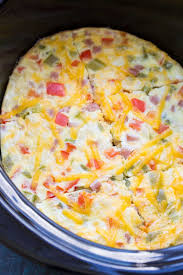 Spray the sides and bottom of crockpot. Slow Cooker Ham Cheese And Veggie Frittata