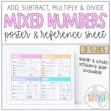 This page is about adding mixed numbers anchor chart,contains rowe, kim / math anchor charts,chapter 7 anchor charts mrs. Mixed Number Fraction Operations Poster Reference Sheet Kraus Math Add And Subtract Fractions Operations With Fractions Fractions