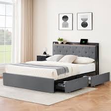 Whizmax Bed Frame With 4 Storage