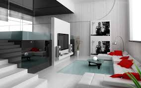 Modern home interior design has become one of the things that many clients are after today. Living Room Futurisric Lounge Decorating Ideas With White Bobcona Leather Sofa Set And Beautiful Triangle Table F Desain Interior Dan Rumah Minimalis