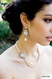 Collier de mariée perles et strass : Bijoux de mariage antiques en argent,  GABY