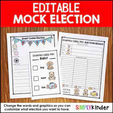 Voting ballot for gender reveal. Editable Mock Election Simply Kinder