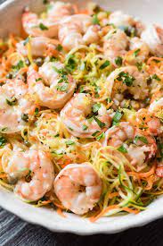 Lemon Garlic Shrimp And Spiralizer Veggie Pasta Recipe Spiral Vegetable Recipes Veggie Noodles Recipes Veggie Pasta
