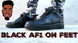 Black Air Force 1 Meme Meaning Nike Air Force One Black On Black Low On Feet Unboxing And Review Youtube