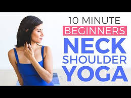 10 Minute Beginner Yoga Stretches For Neck Shoulder Tension Youtube Yoga Stretches For Beginners Yoga Stretches Yoga For Beginners