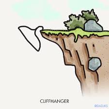 Cliffhanger Cartoon You're on a cliff and fall off. alessandro orsini