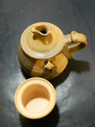 Vintage Peter Petrie Nestles Funny Face Art Pottery Tumble Up (Pitcher w/  Cup)