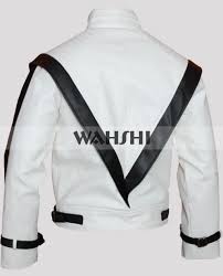 White michael jackson beat it jacket with removable arms. Michael Jackson Thriller White Leather Jacket