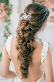 Long Hair Backless Dress Hair Styles Half Up Hair Wedding Hair Down