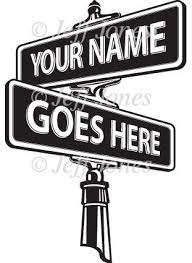 Street Signs Logo Art Crossroads Black And White Vector Art Illustration Street Sign Art Custom Street Signs Street Signs