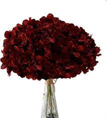 Check spelling or type a new query. Buy Aviviho Hydrangea Silk Flowers Burgundy Heads Pack Of 10 Big Hydrangea Flowers Artificial With Stems For Wedding Home Party Shop Baby Shower Decor Online In Indonesia B07vj145nb