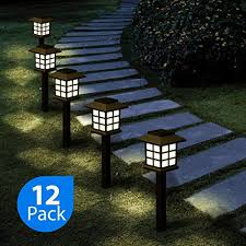 Gigalumi 12 Pack Solar Pathway Lights Outdoor Waterproof Outdoor Solar Lights For Garden Landscape Path Yard Patio Farmhouse Goals