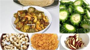 Kaju Karela Shakkarkand Sabji Video Recipe Bitter Melon Sweet Potato Sweet Potato Stir Fry Gujarati Cuisine Vegetable Dishes