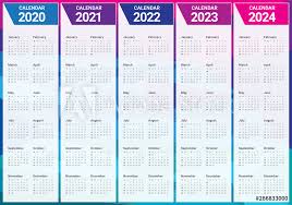 This can be very useful if you are looking for a specific date (when there's a holiday / vacation for example) or maybe you want to know what the week number of a date in 2024 is. Year 2020 2021 2022 2023 2024 Calendar Vector Design Template Stock Gamesageddon