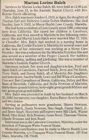 Marian Lorine Matthews Balch (1919-2002)