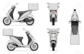 Delivery Scooter Vector Mockup On White For Vehicle Branding Corporate Identity View From Side Front Back And Top All Elemen In 2020 Vehicles Car Brands Branding
