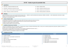 C) les compétences d) les qualités 3) l'évolution de la profession : Fiche Rome D1106 Vente En Alimentation