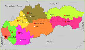 Banska bystrica, trnava, zvolen, zilina, kosice, presov plus haut sommet de slovaquie: Carte Slovaquie Annacarte Com