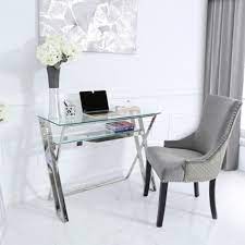 Computerdesk.com is the best place to buy a glass office or computer desk to suit your needs. Dylan Stainless Steel Clear Glass Computer Desk Computer Table