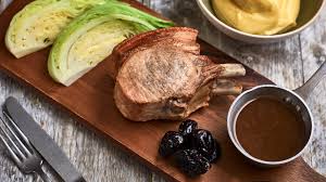 How long to oven bake 500g pork fillet in tinfoil ~ oven ready brochure. Pork Chop With Prunes Recipe Raymond Blanc Obe