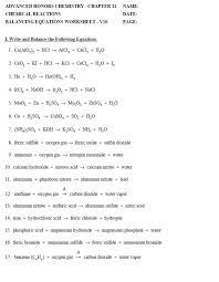 Printable Balancing Chemical Equations Worksheet Equations Chemical Equation Balancing Equations