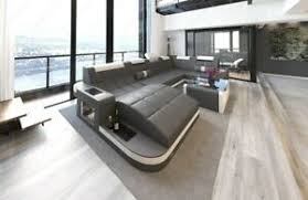 Garnitur 3er 2er sofa bruno anthrazit. Leder Wohnlandschaft Wave U Form Luxus Couch Garnitur Led Ecksofa Sofa Dreams Ebay