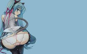 Wallpaper : Vocaloid, Hatsune Miku, ass, panties, blue background, anime  girls 1920x1200 - Droma - 1378139 - HD Wallpapers - WallHere