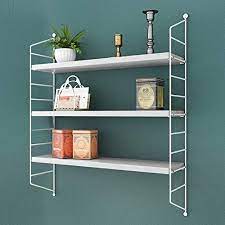 Amazon Com Rank Modern 2 Tier Display Wall Shelf Adjustable Storage Rack Wall Mounted Floating Shelf Bookshelves Dark E Floating Shelves Shelves Wall Shelves