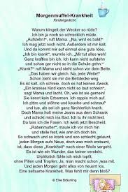 Morgenmuffel Krankheit Elkes Kindergeschichten Kinder Gedichte Kindergedichte Gedichte Und Spruche