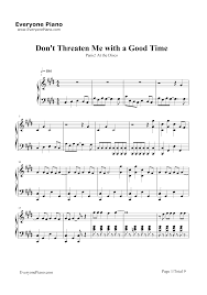 At the disco don't threaten me with a good time sheet music, piano notes, chords. Don T Threaten Me With A Good Time Panic At The Disco Stave Preview