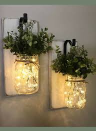 Rustic Home Decor Home Living Set Of 2 Hanging Mason Jar Sconces With Hydrangeas Mason Jar Decor Mason Jar Decorations Mason Jar Sconce Rustic Wall Decor