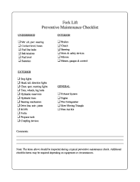 Preventative maintenance is hence performed while the equipment is still in working condition. Forklift Preventive Maintenance Checklist Excel Fill Out And Sign Printable Pdf Template Signnow