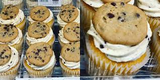 Perfect for your holiday baking! Costco Has Cupcakes Topped With An Entire Chocolate Chip Cookie
