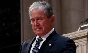 Bush, on the passing of his father. George H W Bush S Funeral George W Bush Breaks Down During Eulogy Daily Mail Online