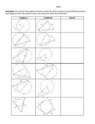 Tangents To Circles Partner Worksheet Geometry Worksheets Math Geometry Circle Geometry