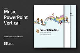 Music Powerpoint Vertical Presentation Design Template Presentation Templates Powerpoint