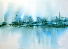 Village Near River High Water 2020 Pastel Drawing By Elena Genkin In 2020 Pastel Drawing Sky Artwork River Art