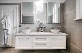 white vanity with chrome handles twin white round basins chrome tap and mixer bathroom inspiration decor bathroom renovation designs bathroom decor apartment