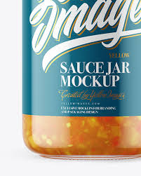 Download Clear Glass Jar With Sweet Sour Sauce Mockup In Jar Mockups On Yellow Images Object Mockups PSD Mockup Templates