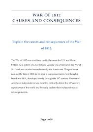 Doc War Of 1812 Causes And Consequences Ramita
