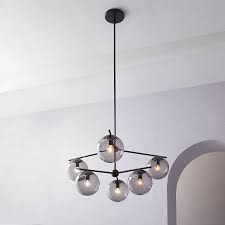 Sphere Stem 6 Light Chandelier Bronze Chandelier Lighting Orb Chandelier Gold Chandelier Light