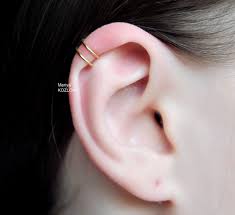 No Piercing Comfortable 20ga Two Rings Helix Ear Cuff Piercing Etsy In 2021 Ear Cuff Earings Ear Cuff Silver Earring Cuff