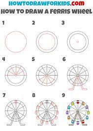 How To Draw A Ferris Wheel - Easy Drawing Tutorial For Kids