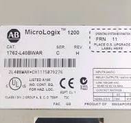 Allen-Bradley 1762-L40Bxbr Micrologix 1200 40 Point Controller