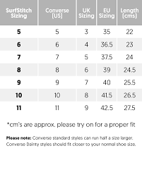 converse clothing size chart