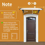 Amazon.com: Outvita Toldo para ventana de 39 x 38 pulgadas, cubierta de  policarbonato para puerta delantera para protección UV, lluvia, nieve y luz  ...